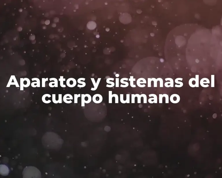 Aparatos y sistemas del cuerpo humano
