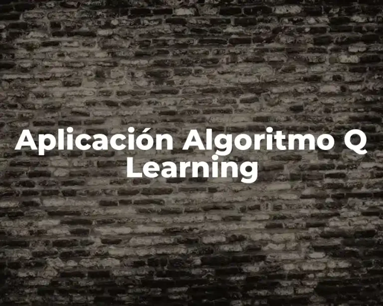Aplicación Algoritmo Q Learning