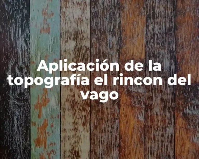 Aplicación de la topografía el rincon del vago