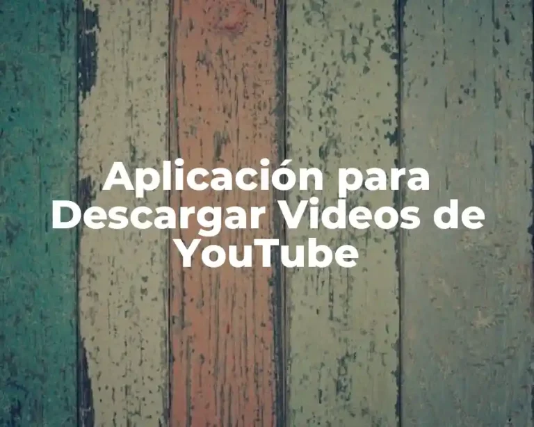 Aplicación para Descargar Videos de YouTube