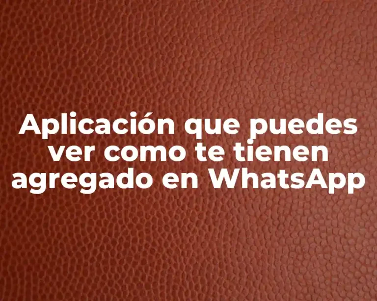 Aplicación que puedes ver como te tienen agregado en WhatsApp