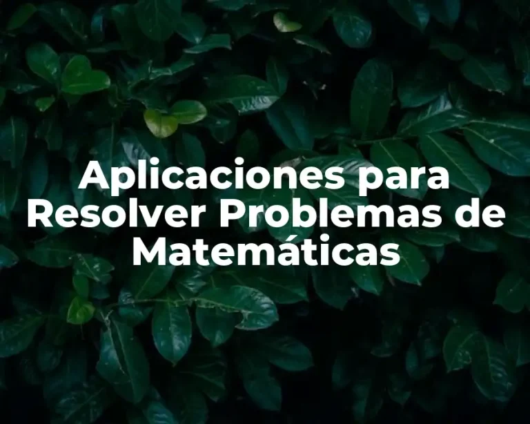 Aplicaciones para Resolver Problemas de Matemáticas