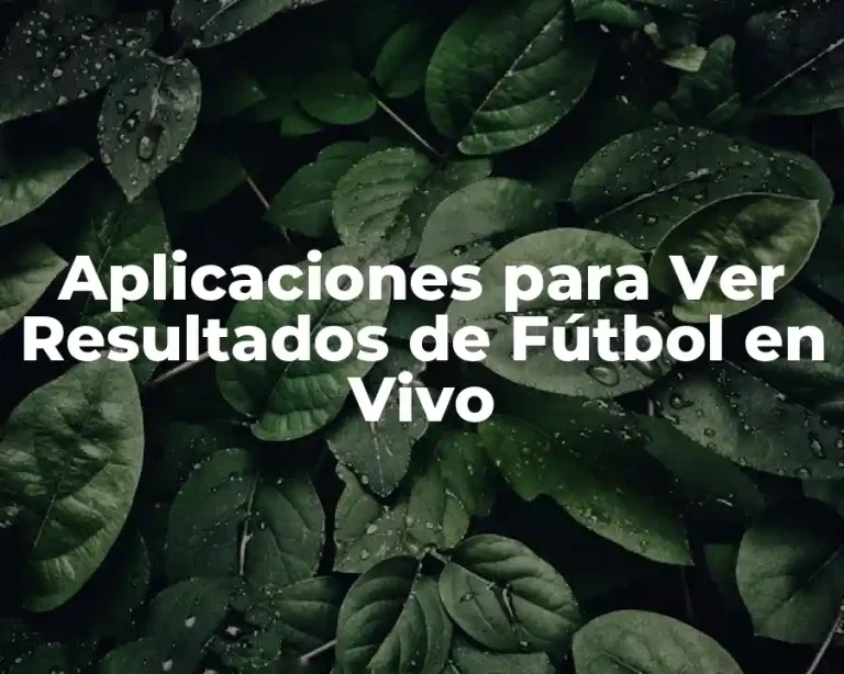 Aplicaciones para Ver Resultados de Fútbol en Vivo