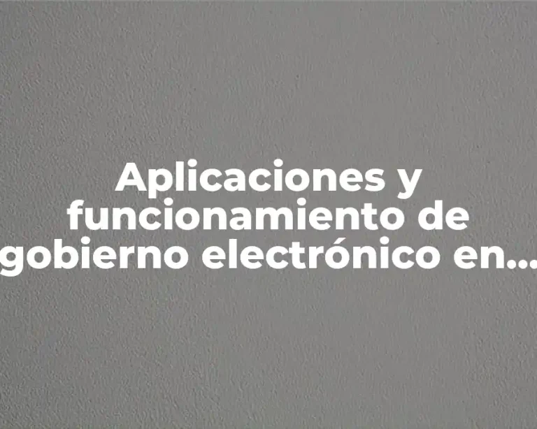Aplicaciones y funcionamiento de gobierno electrónico en México