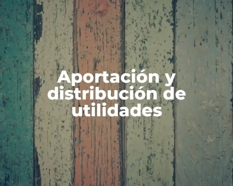 Aportación y distribución de utilidades