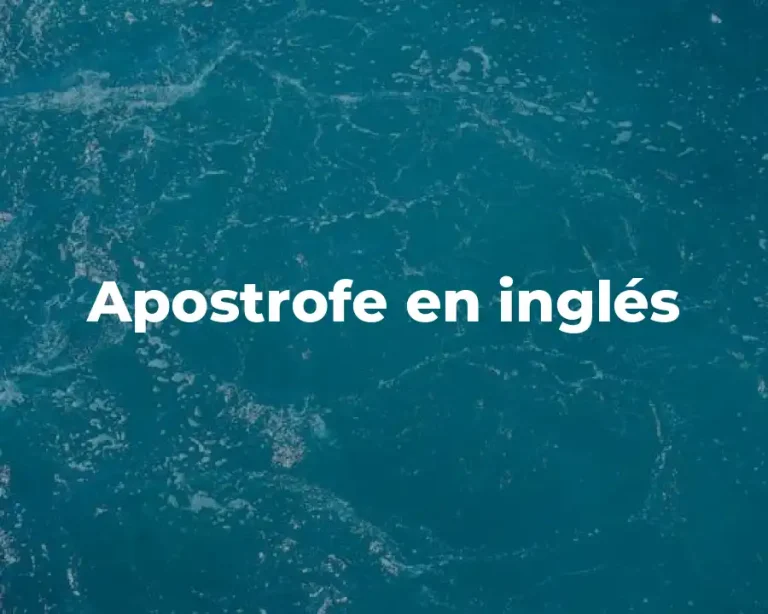 Apostrofe en inglés