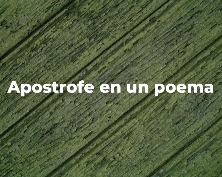 Apostrofe en un poema
