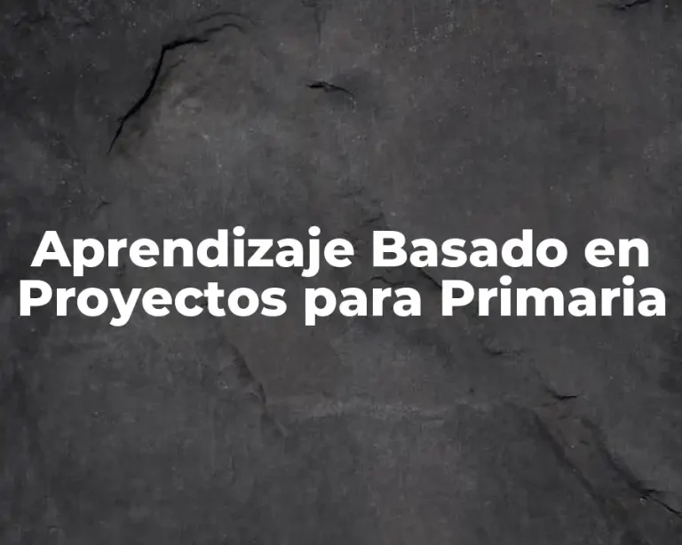 Aprendizaje Basado en Proyectos para Primaria