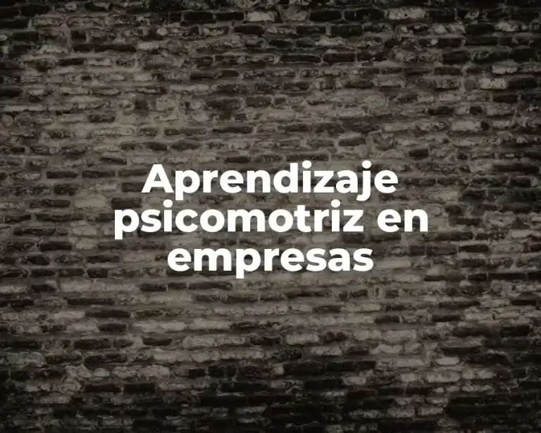 Aprendizaje psicomotriz en empresas