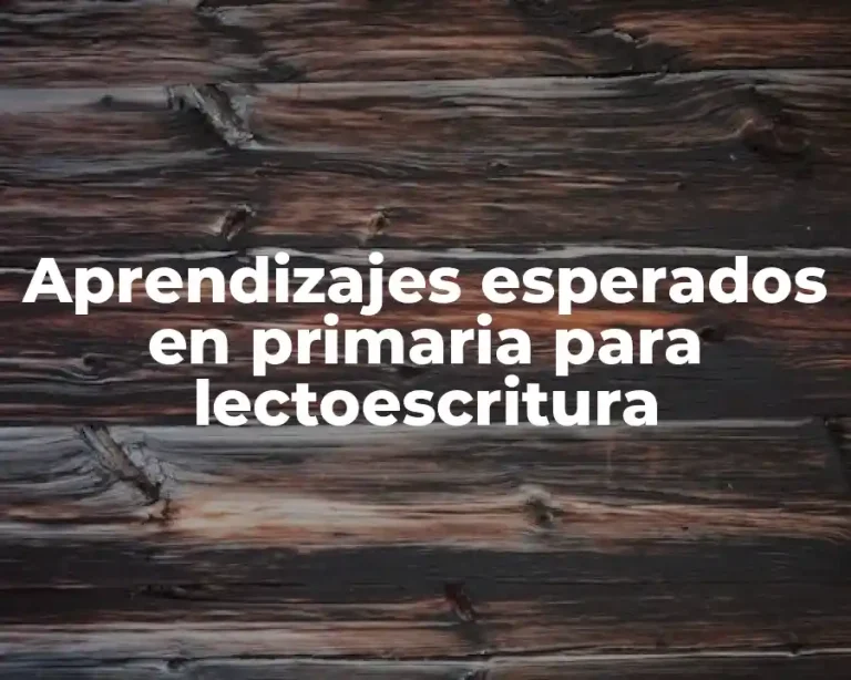 Aprendizajes esperados en primaria para lectoescritura