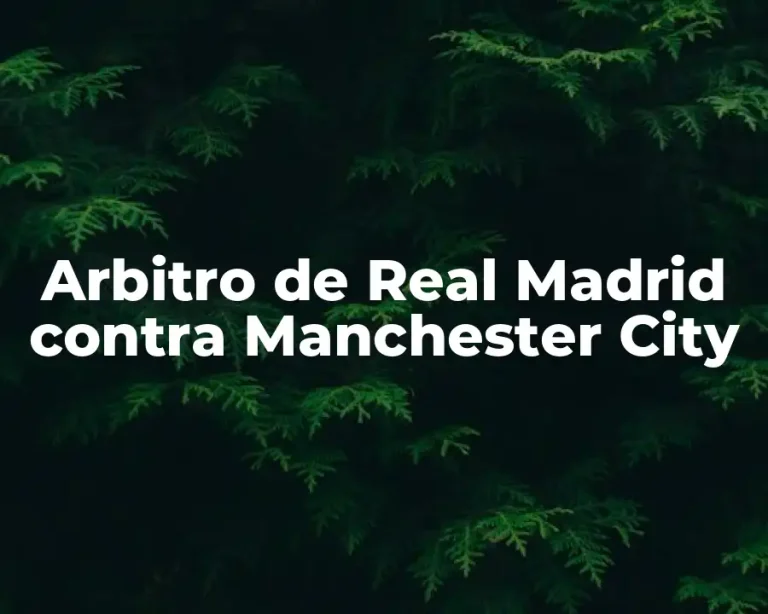 Arbitro de Real Madrid contra Manchester City