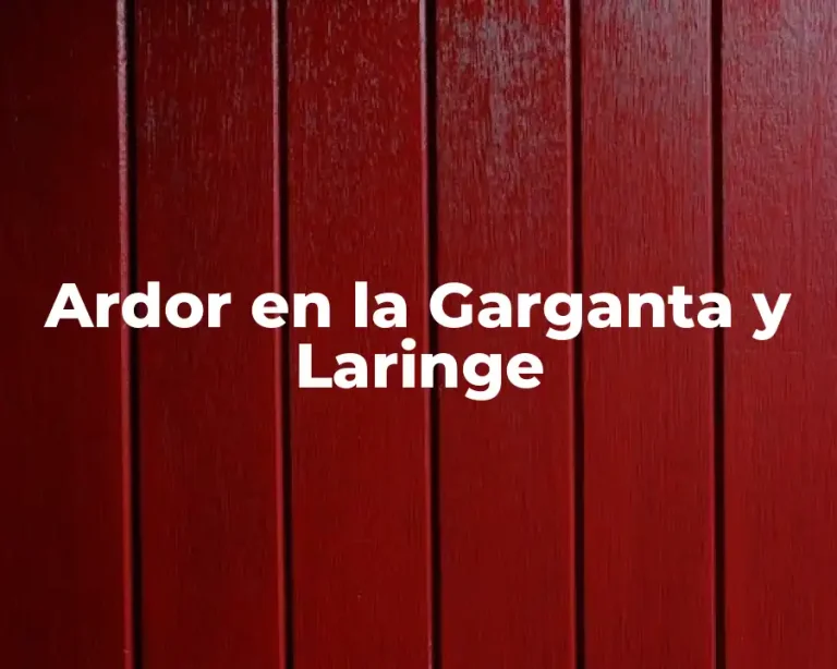 Ardor en la Garganta y Laringe