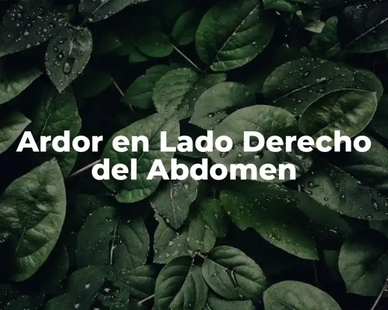 Ardor en Lado Derecho del Abdomen