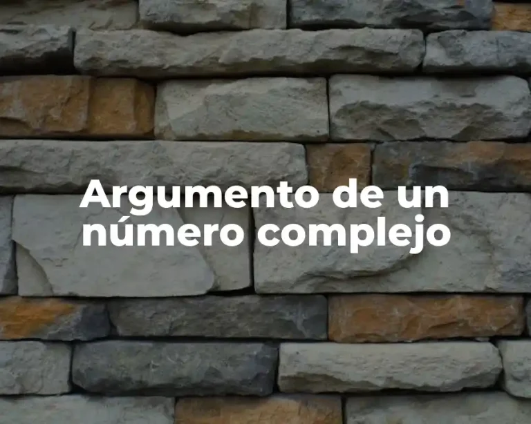 Argumento de un número complejo