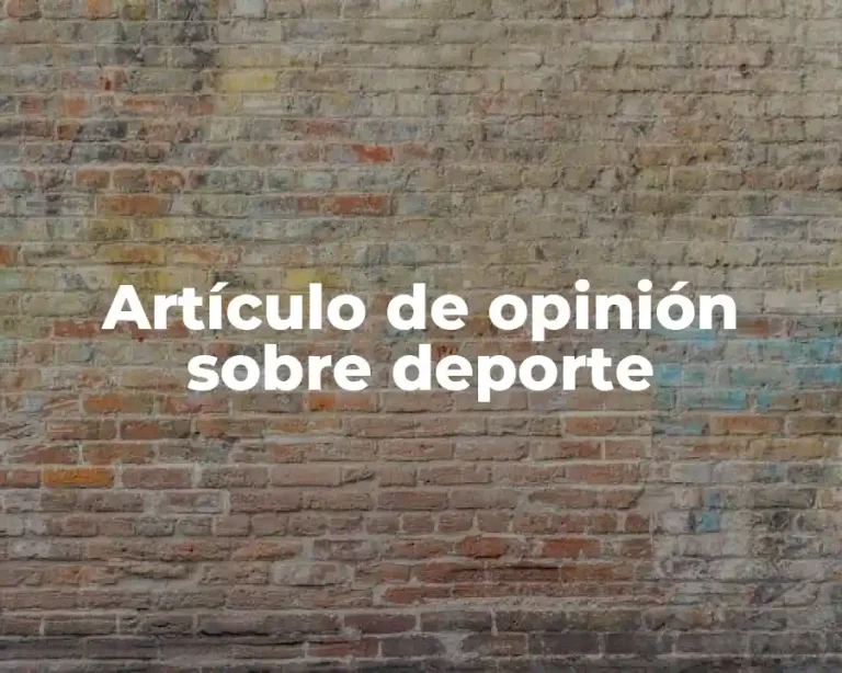Artículo de opinión sobre deporte