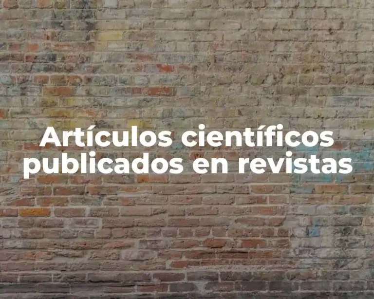 Artículos científicos publicados en revistas