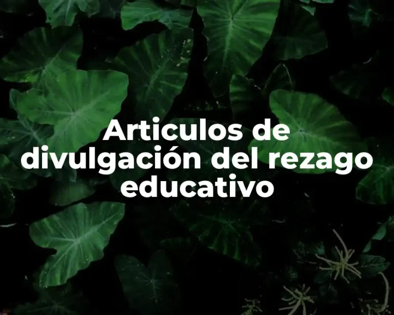 Articulos de divulgación del rezago educativo