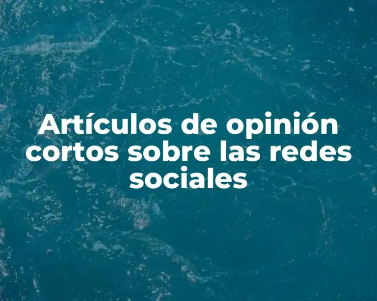 Artículos de opinión cortos sobre las redes sociales