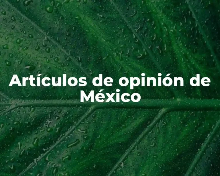 Artículos de opinión de México