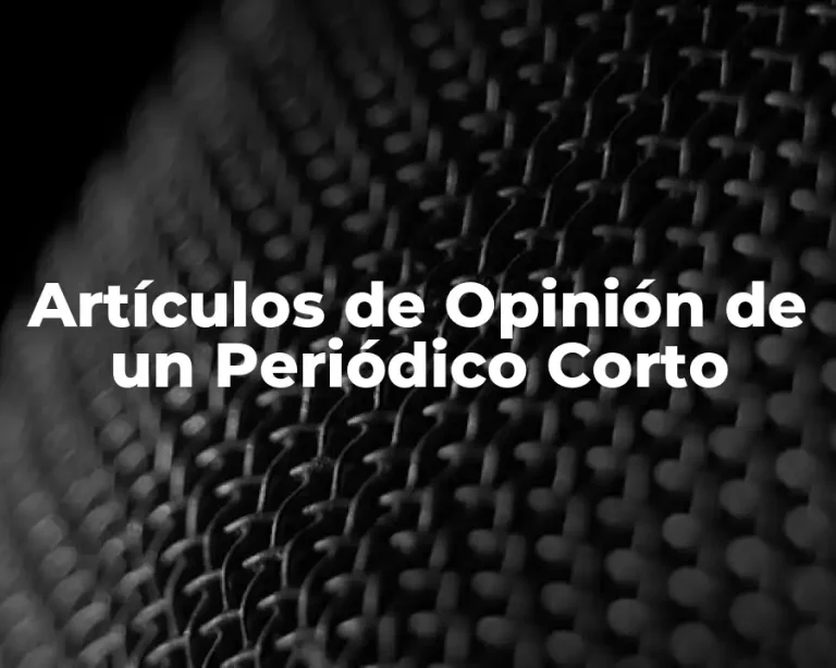 Artículos de Opinión de un Periódico Corto