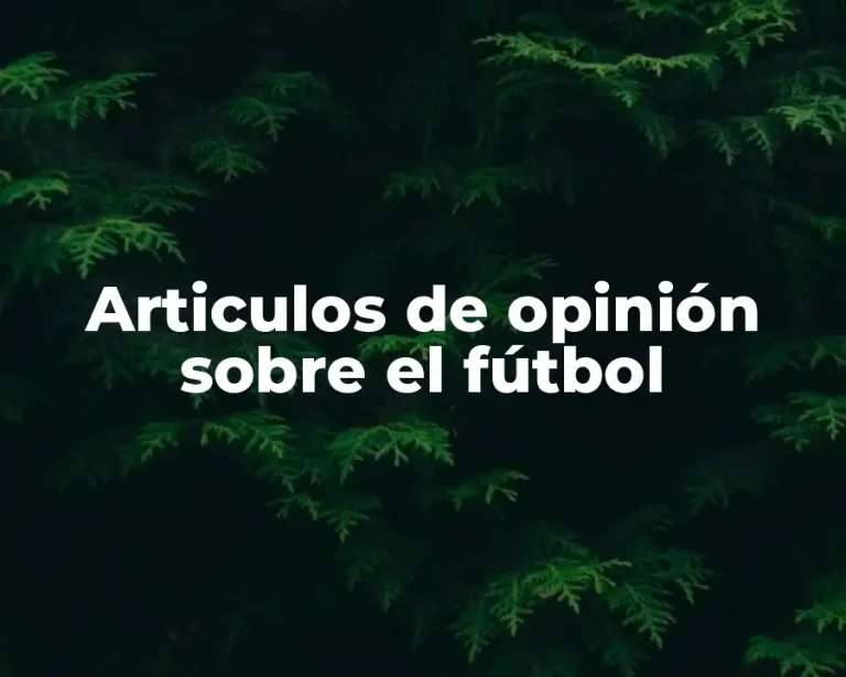 Articulos de opinión sobre el fútbol