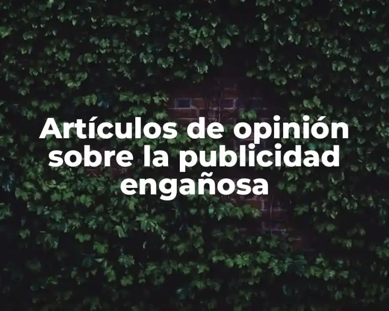 Artículos de opinión sobre la publicidad engañosa