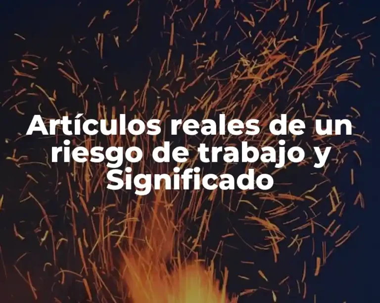 Artículos reales de un riesgo de trabajo y Significado