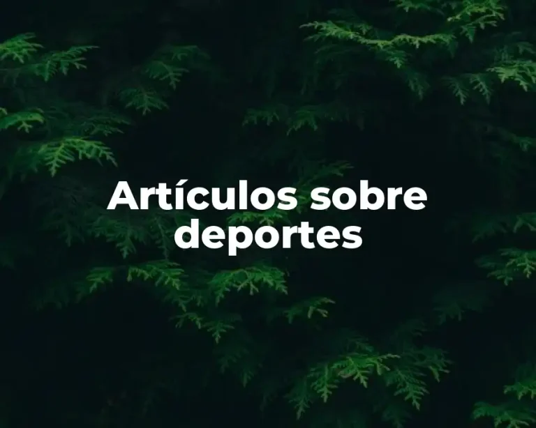 Artículos sobre deportes