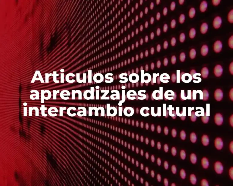 Articulos sobre los aprendizajes de un intercambio cultural