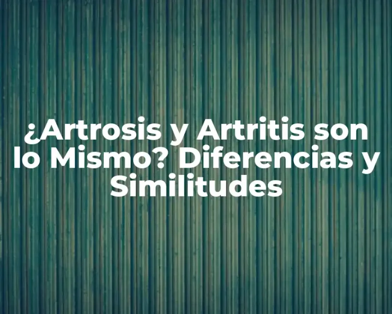¿Artrosis y Artritis son lo Mismo? Diferencias y Similitudes