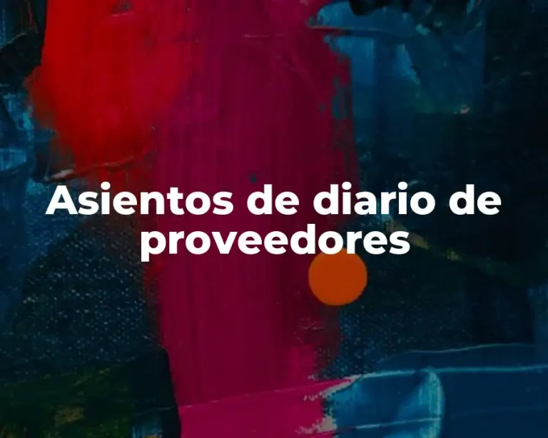 Asientos de diario de proveedores