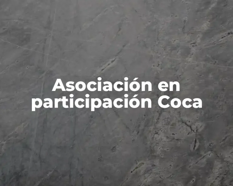 Asociación en participación Coca