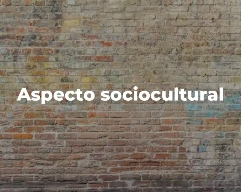 Aspecto sociocultural