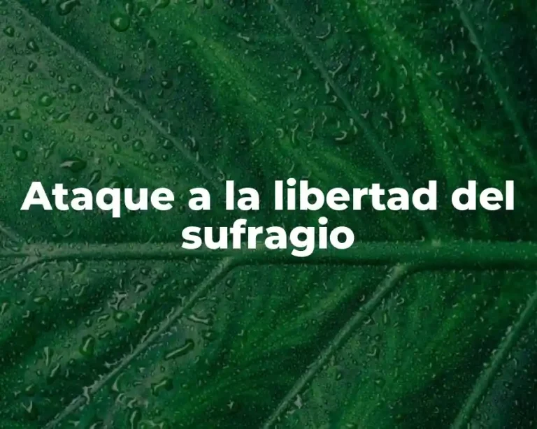 Ataque a la libertad del sufragio