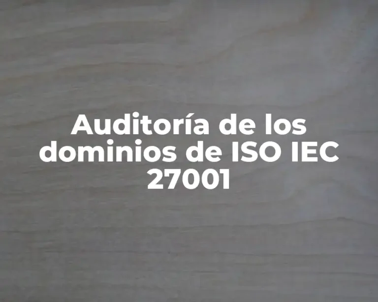 Auditoría de los dominios de ISO IEC 27001