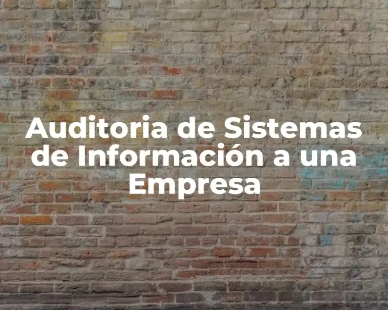Auditoria de Sistemas de Información a una Empresa