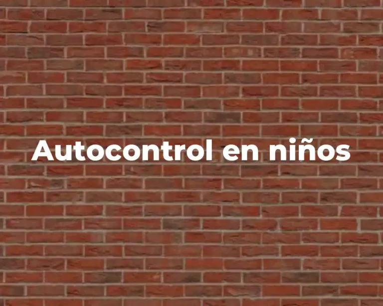 Autocontrol en niños
