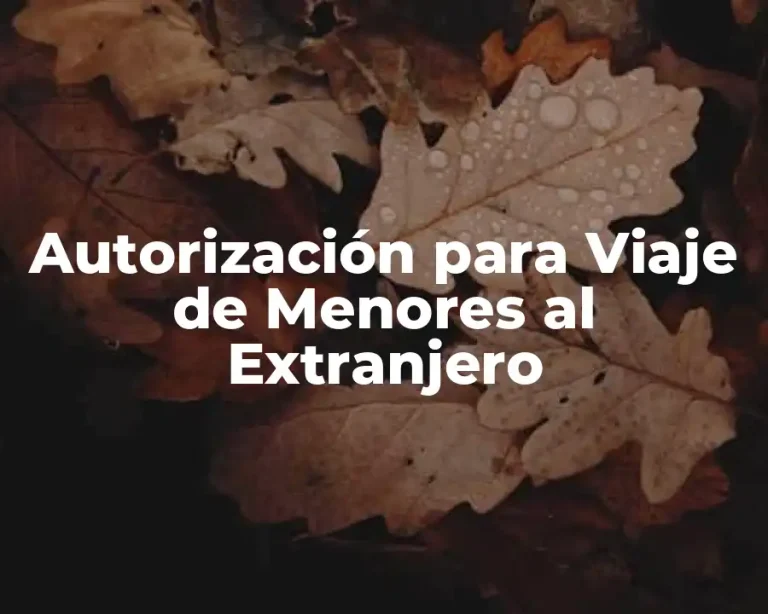 Autorización para Viaje de Menores al Extranjero