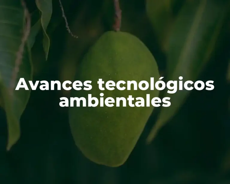 Avances tecnológicos ambientales