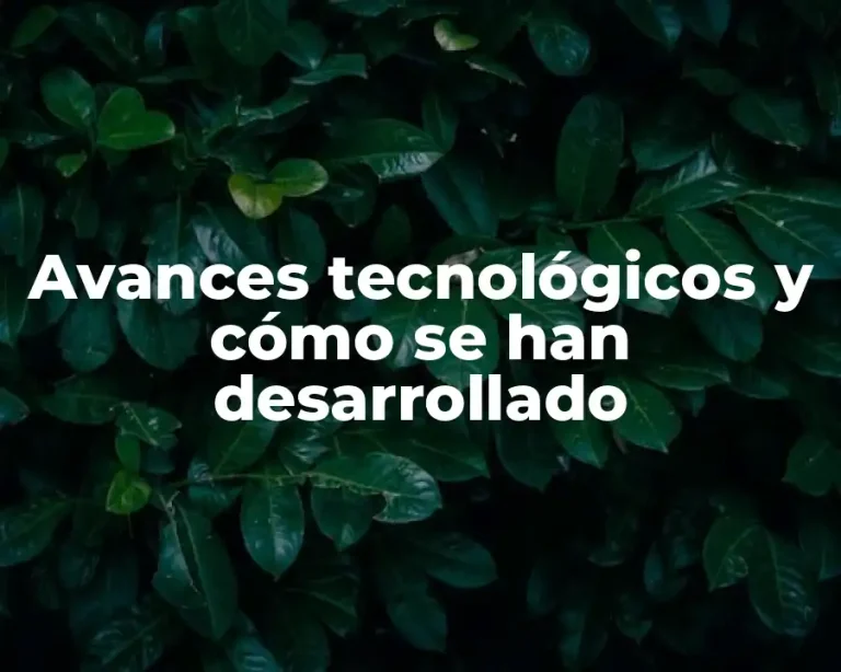 Avances tecnológicos y cómo se han desarrollado