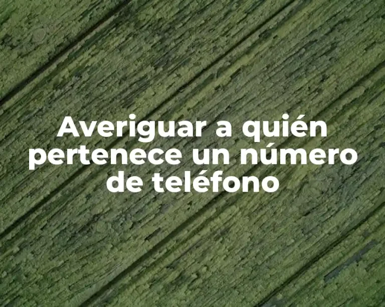 Averiguar a quién pertenece un número de teléfono