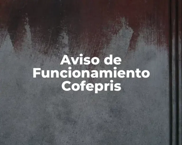 Aviso de Funcionamiento Cofepris