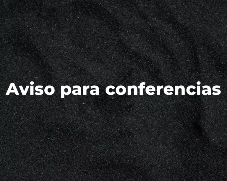 Aviso para conferencias
