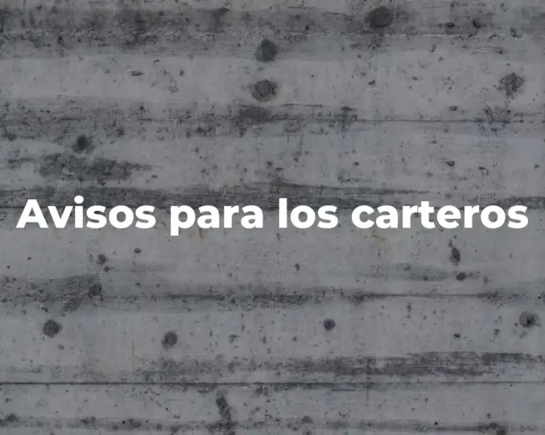 Avisos para los carteros