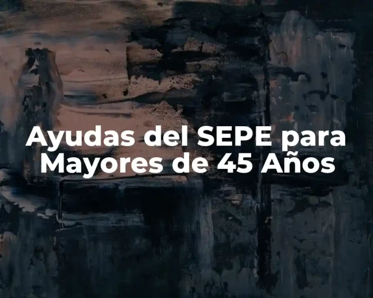 Ayudas del SEPE para Mayores de 45 Años