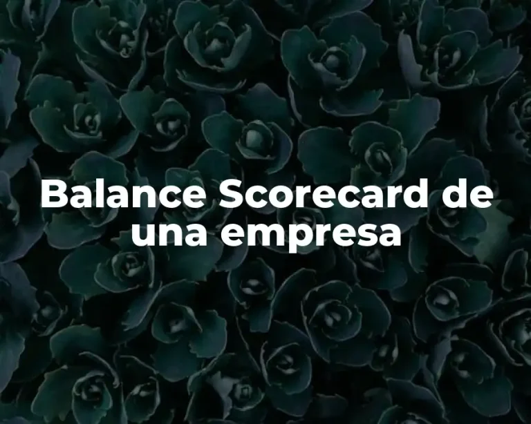 Balance Scorecard de una empresa