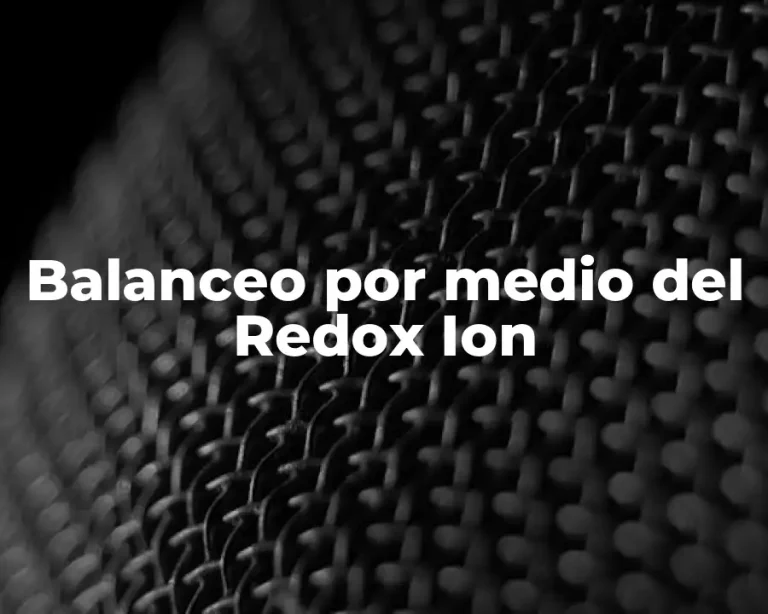 Balanceo por medio del Redox Ion