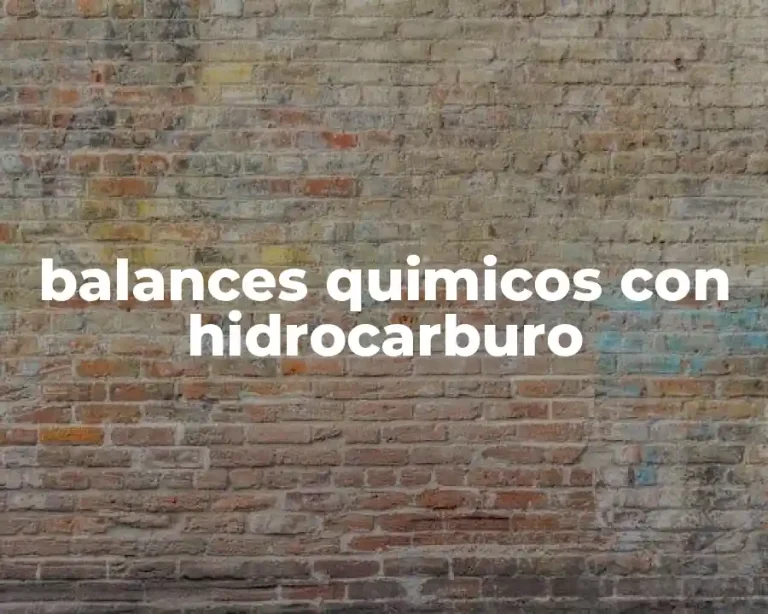 balances quimicos con hidrocarburo