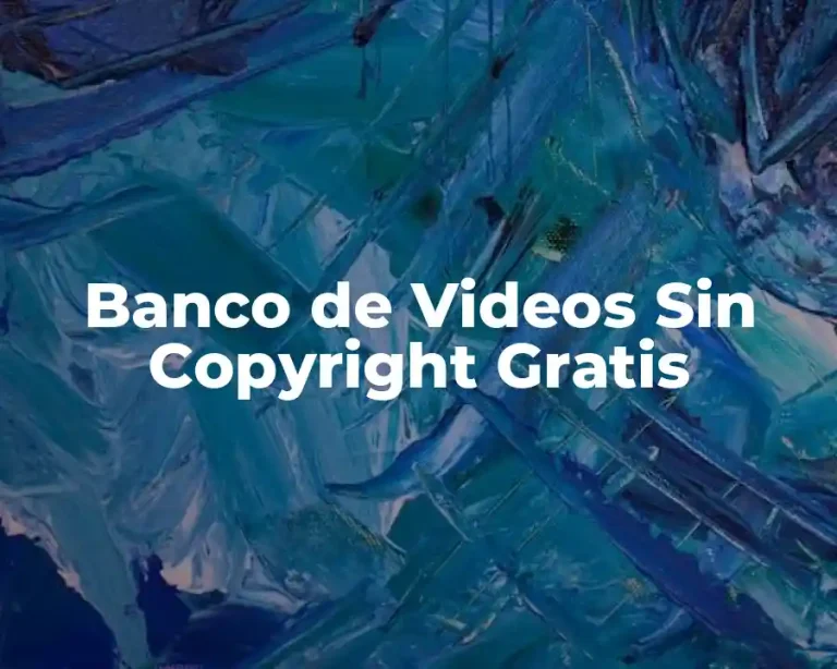 Banco de Videos Sin Copyright Gratis