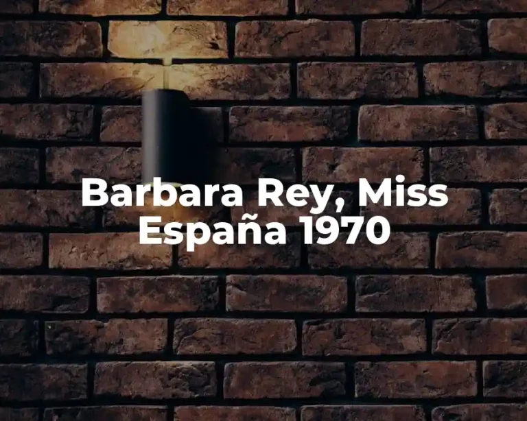 Barbara Rey, Miss España 1970